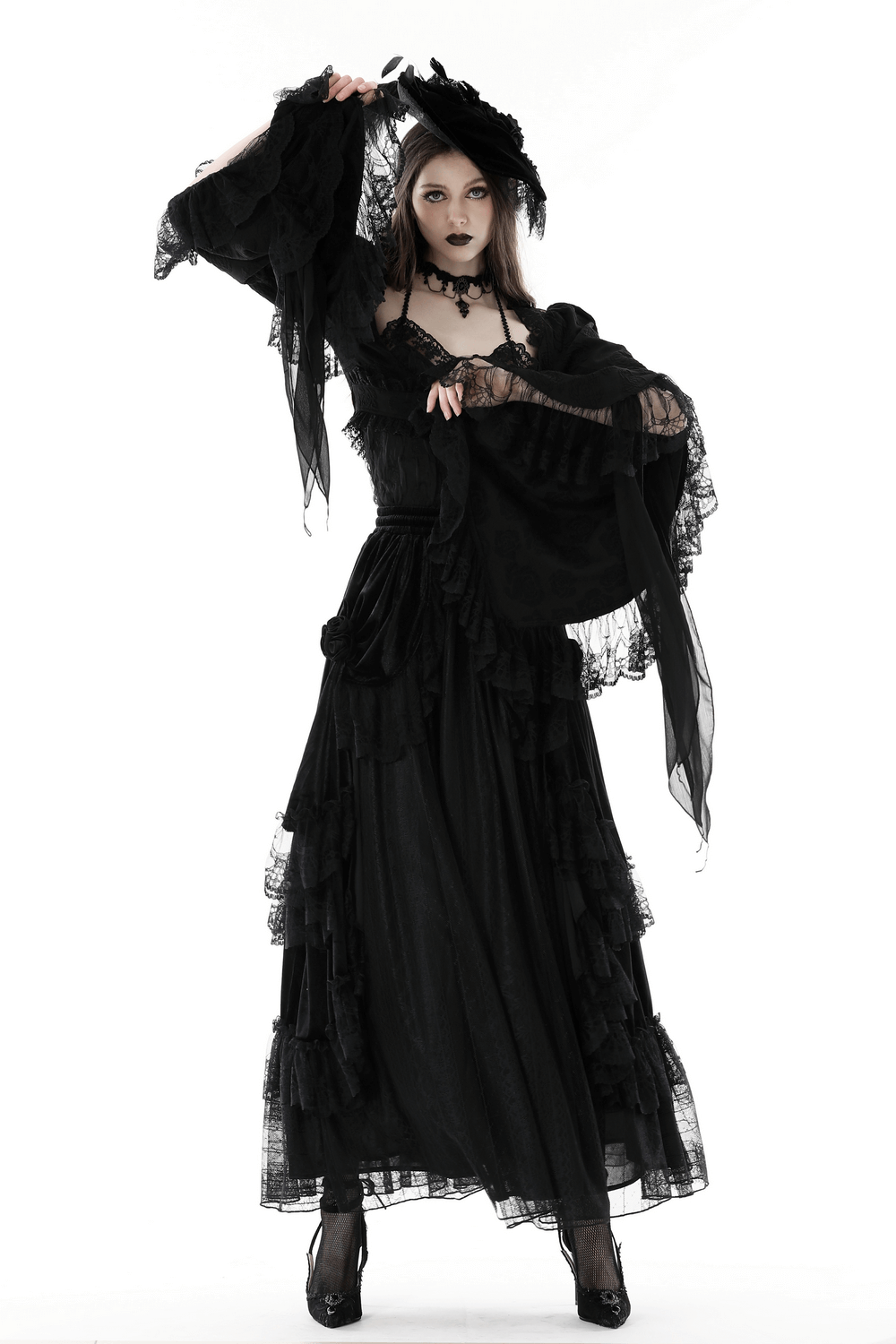 Gothic Lace Bolero - Intricate Evening Elegance