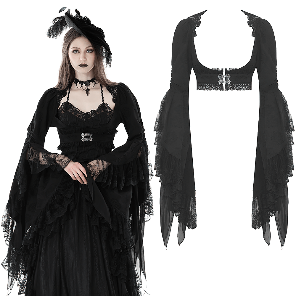Gothic Lace Bolero - Intricate Evening Elegance