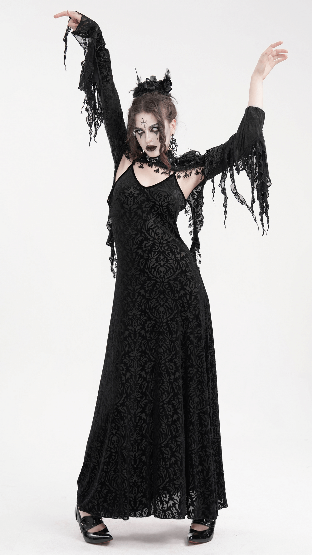Gothic Lace Bolero with Dramatic Bell Sleeves