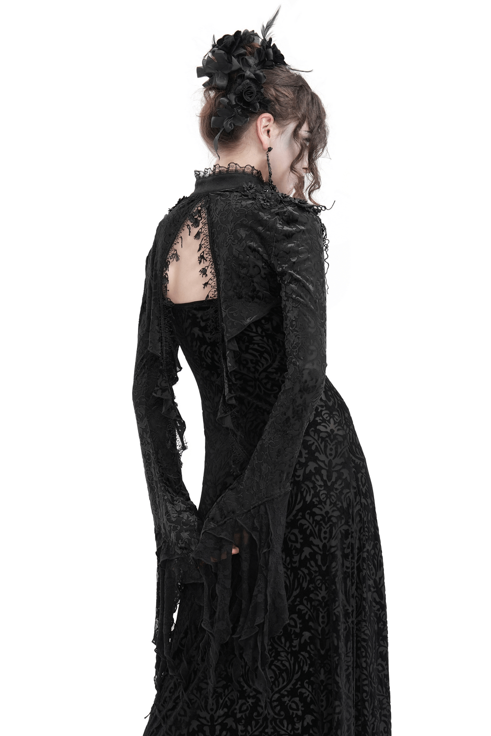 Gothic Lace Bolero with Dramatic Bell Sleeves