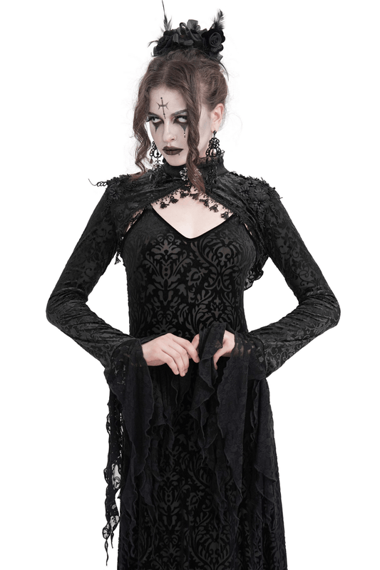 Gothic Lace Bolero with Dramatic Bell Sleeves