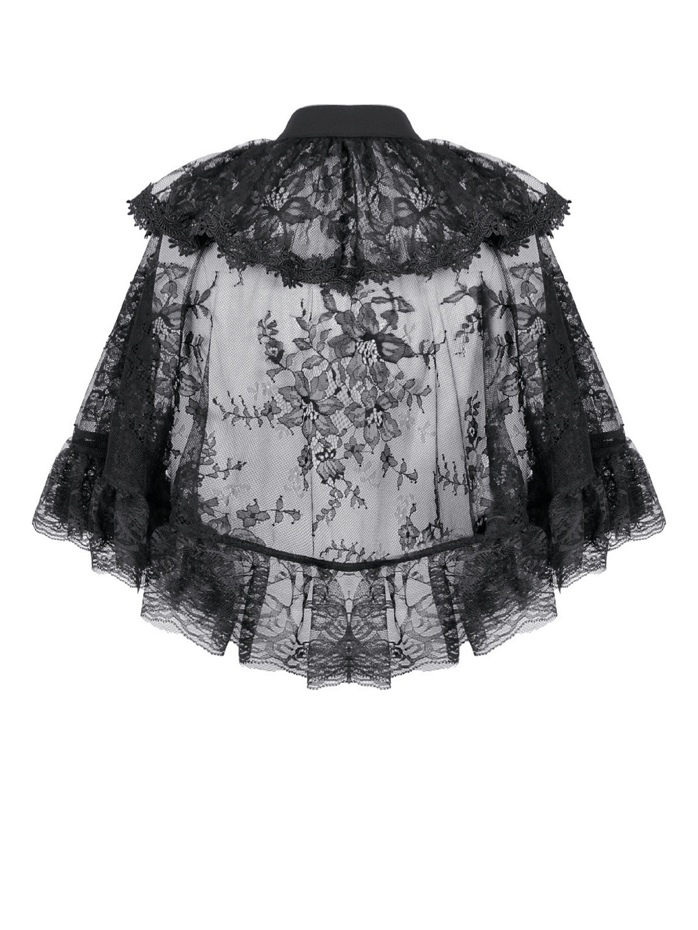Gothic Lace Capelet with Victorian Sleeves and Buttons
