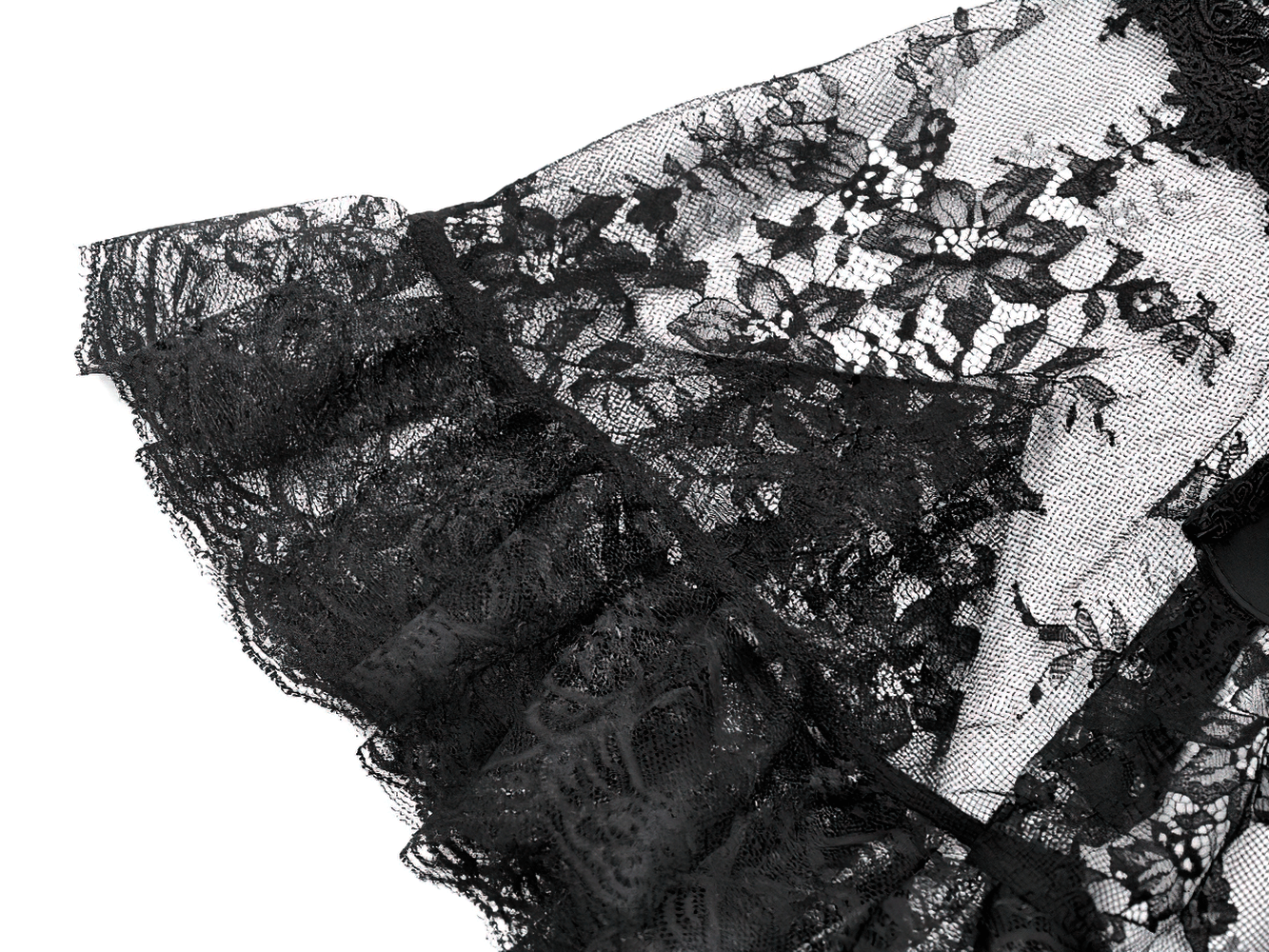 Gothic Lace Capelet with Victorian Sleeves and Buttons