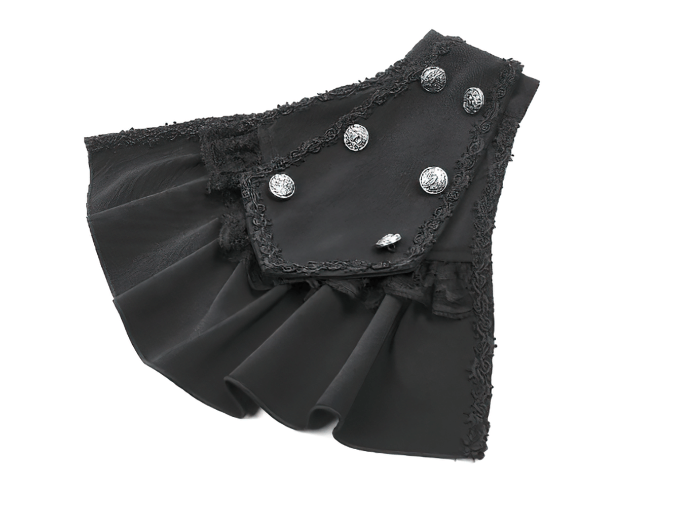 Gothic Lace Capelet with Victorian Sleeves and Buttons