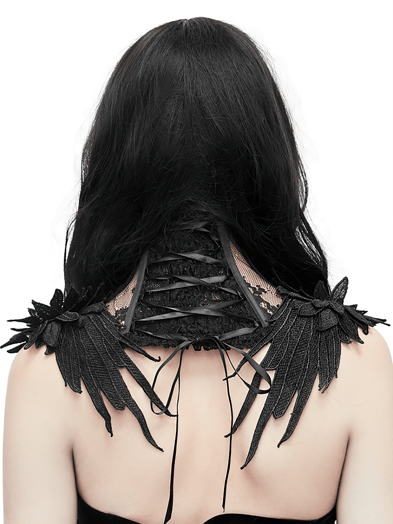 Gothic Lace Flower Collar / Women's High Collar with Decorative Applications