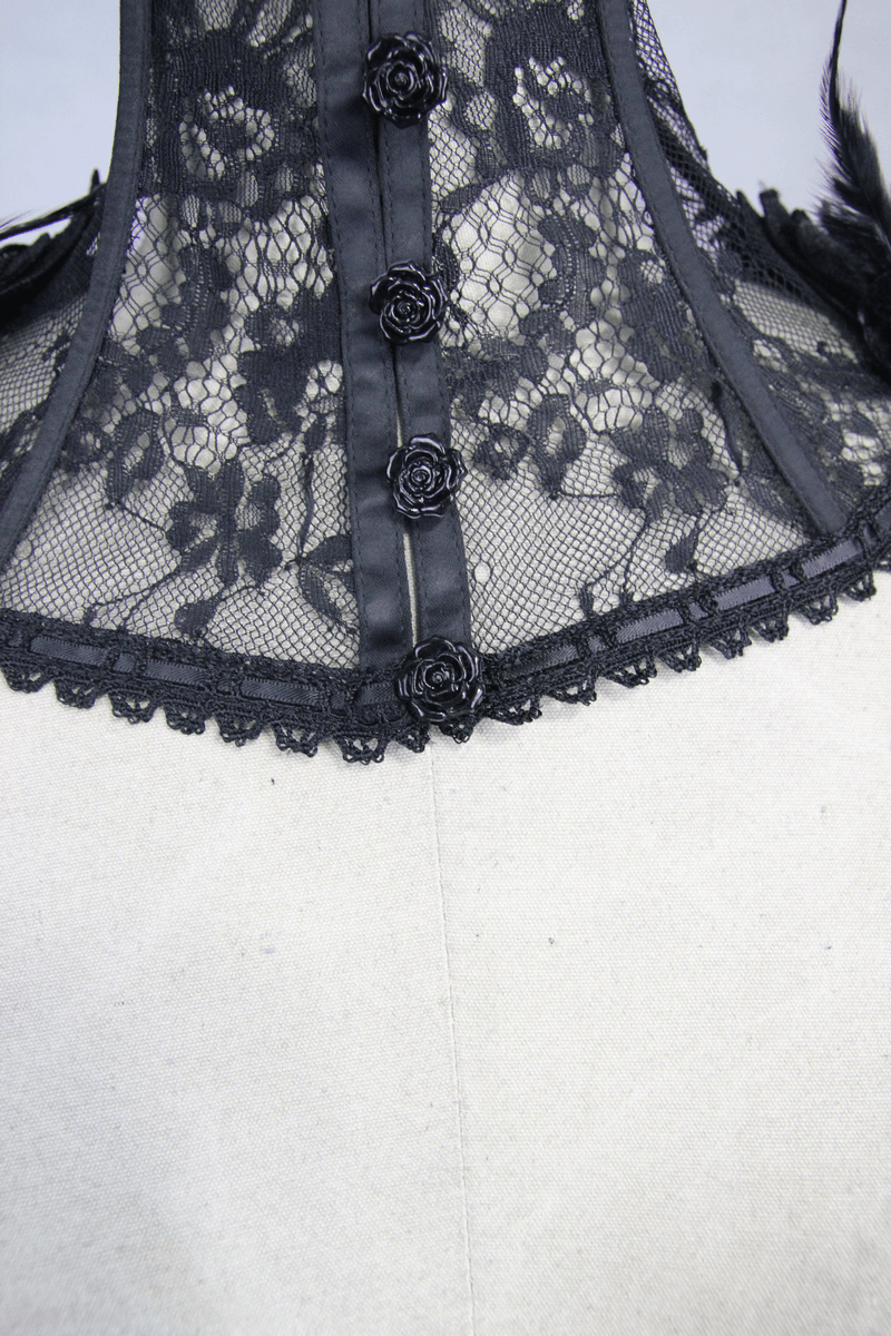 Gothic Lace Flower Collar / Women's High Collar with Decorative Applications
