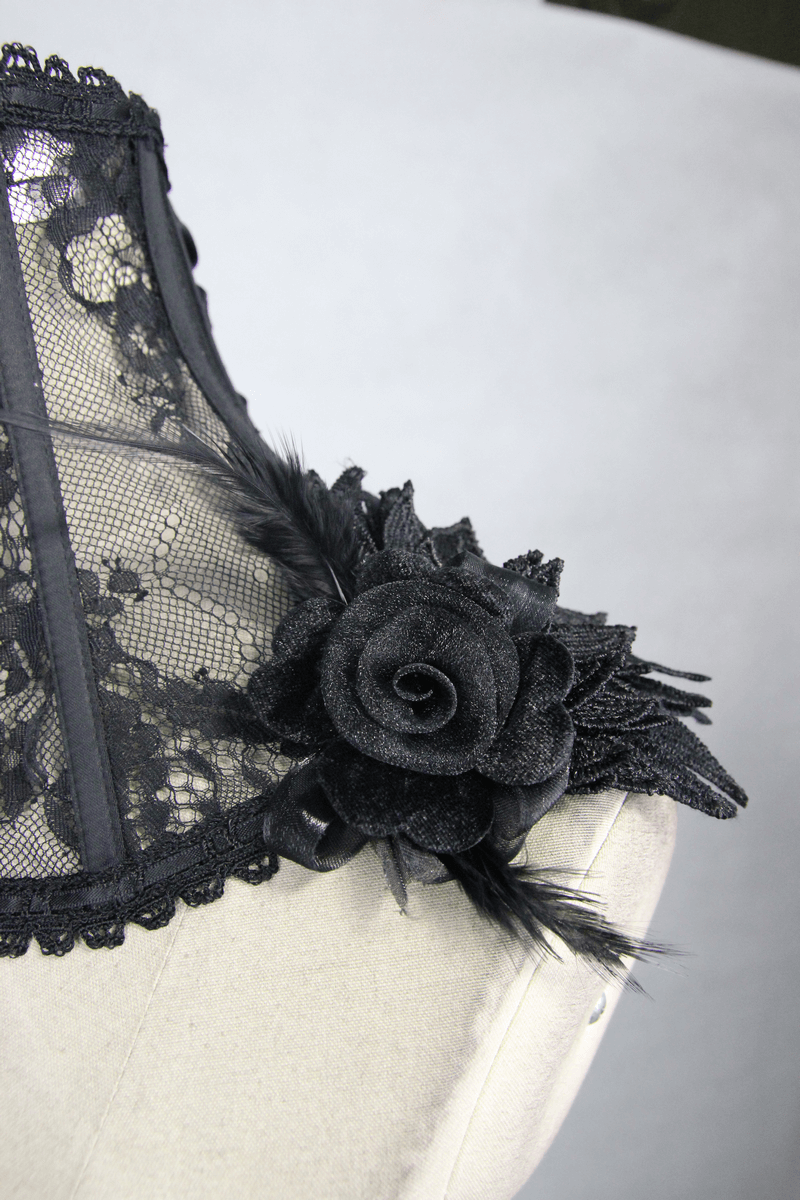 Gothic Lace Flower Collar / Women's High Collar with Decorative Applications