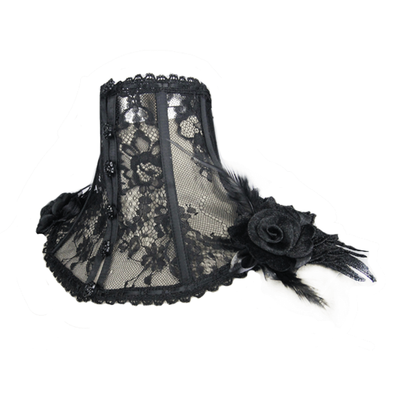 Gothic Lace Flower Collar / Women's High Collar with Decorative Applications