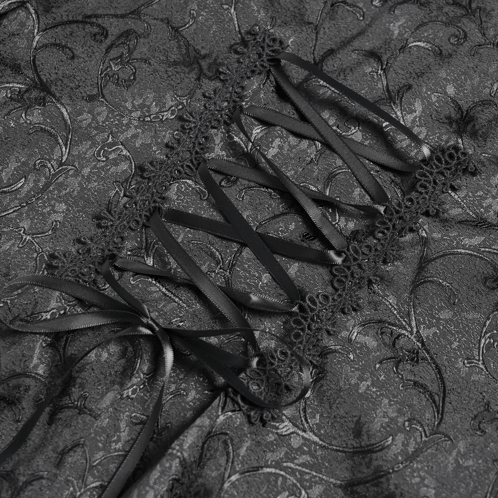 Gothic Lace High Neck Blouse with Heart Buttons