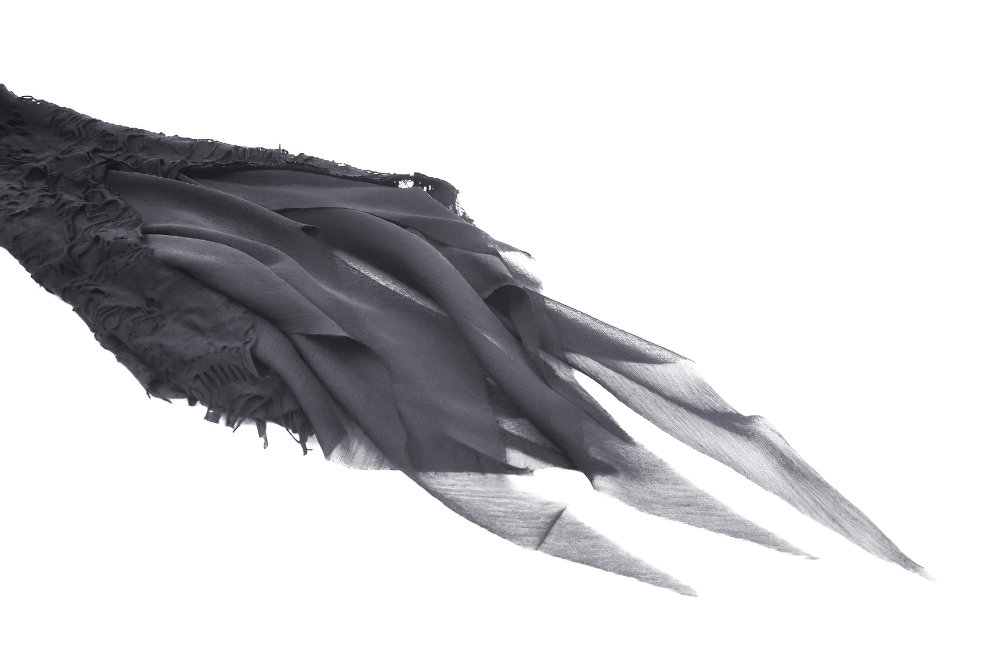 Gothic Lace Ripped Hoodie with Flowing Sleeves