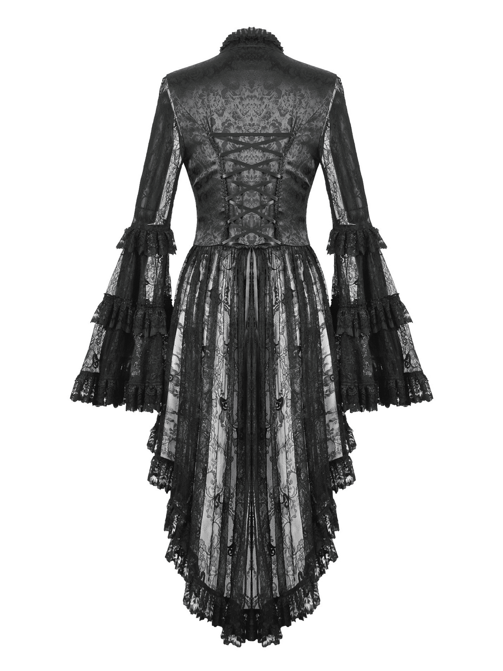 Gothic Lace Ruffle Bell Sleeve Cape with Heart Cutout