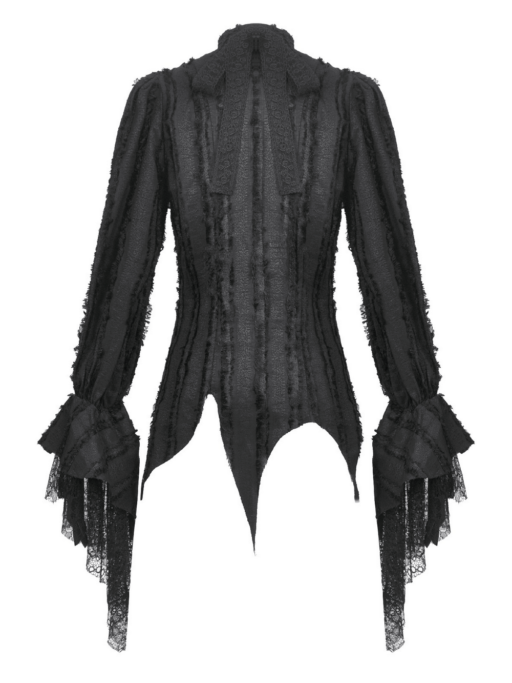 Gothic Lace Ruffle Long Sleeve Shirt with Button Closure