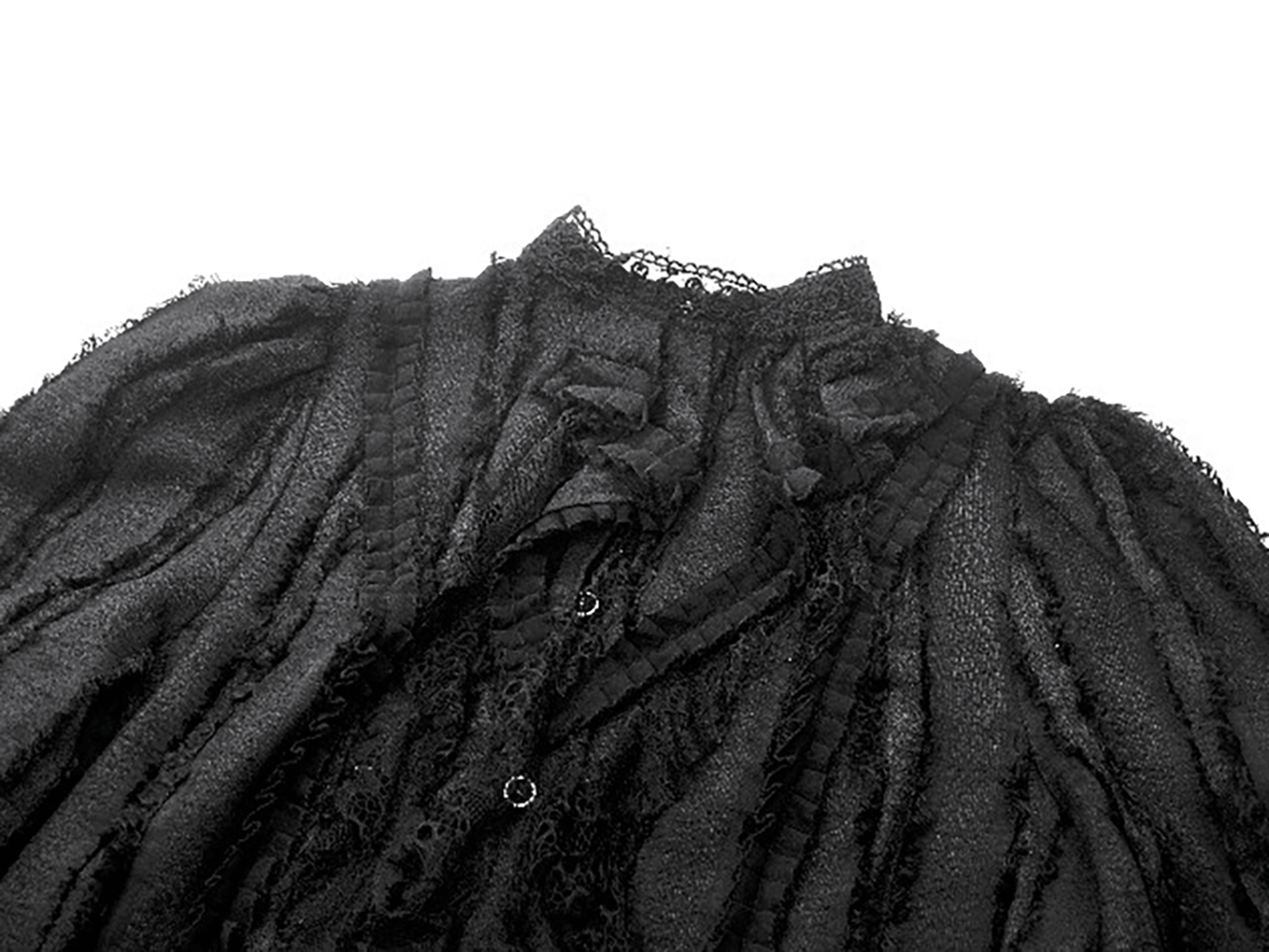 Gothic Lace Ruffle Long Sleeve Shirt with Button Closure