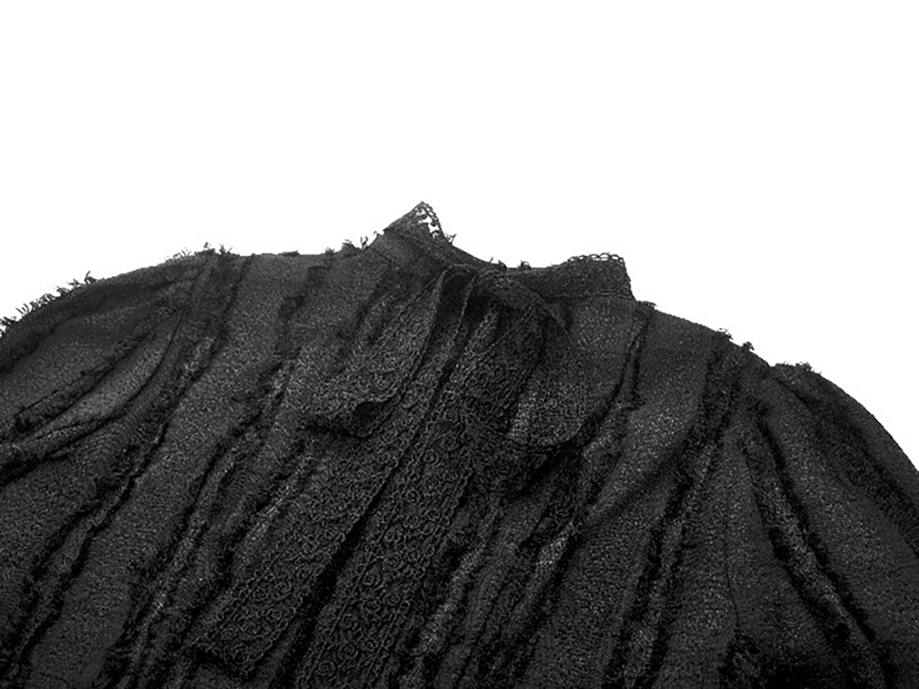 Gothic Lace Ruffle Long Sleeve Shirt with Button Closure