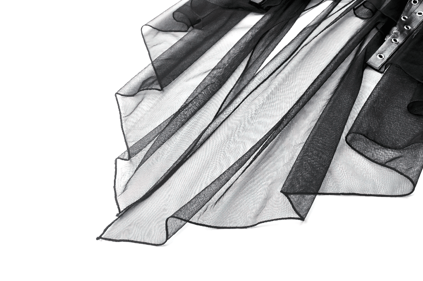 Gothic Lace-Up Corset Belt with Layered Tulle Skirt