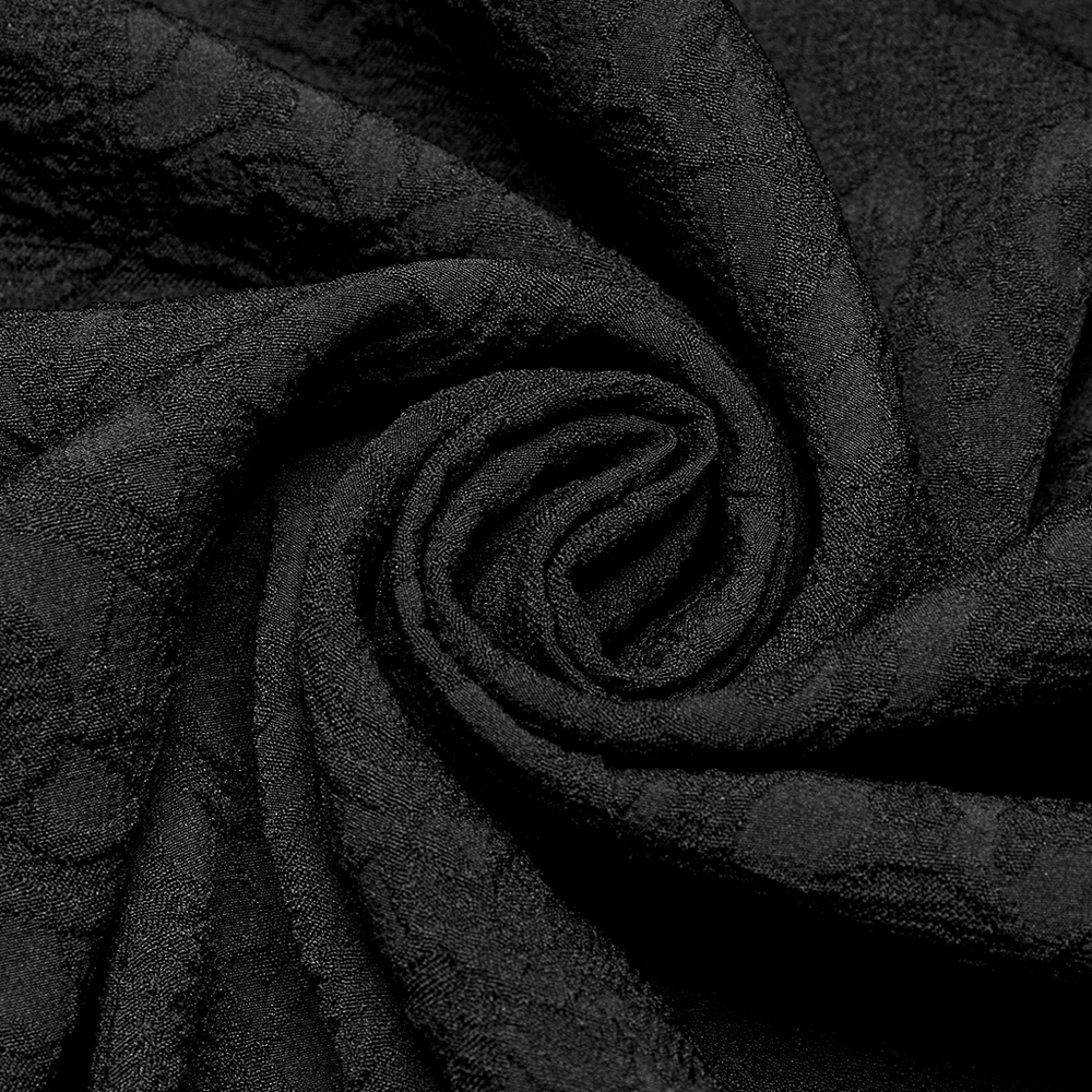 Gothic Lace-Up Long Sleeve Shirt with Brocade Design