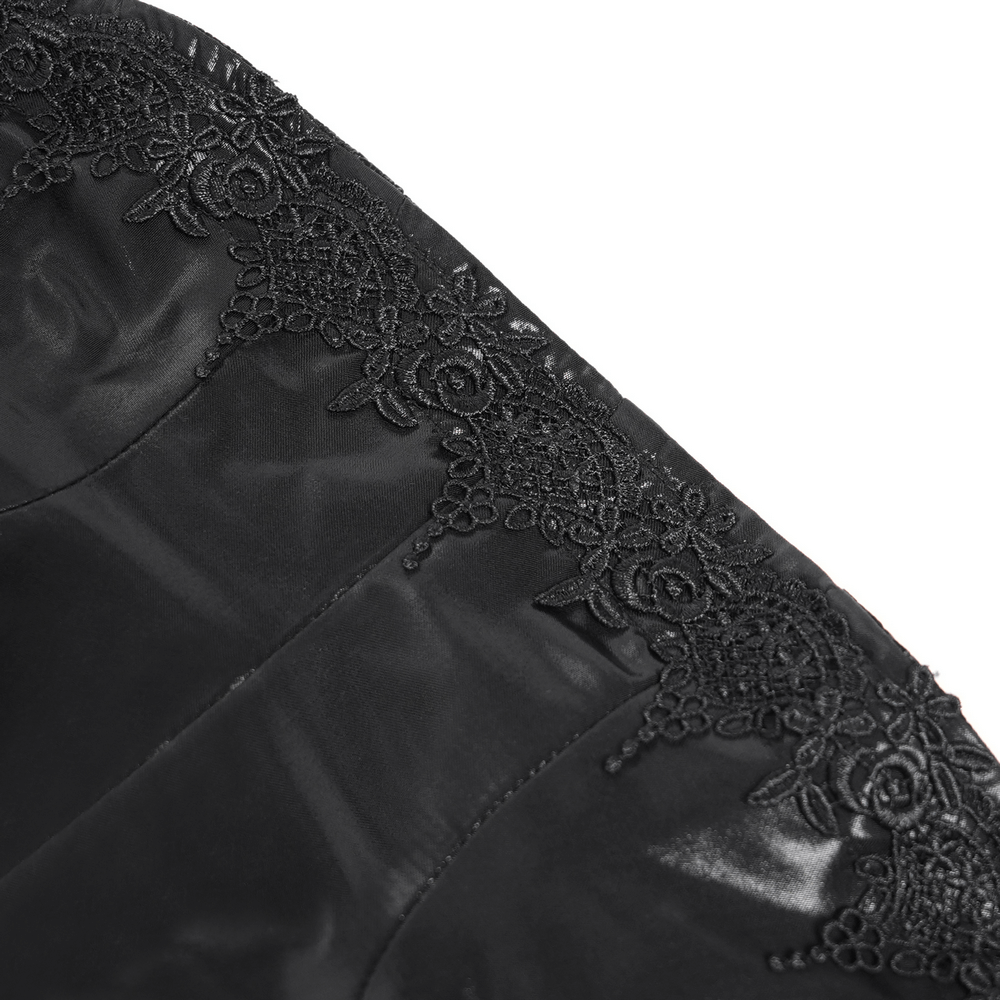 Gothic Lace-Up Victorian Jacket with Bell Sleeves and Cross