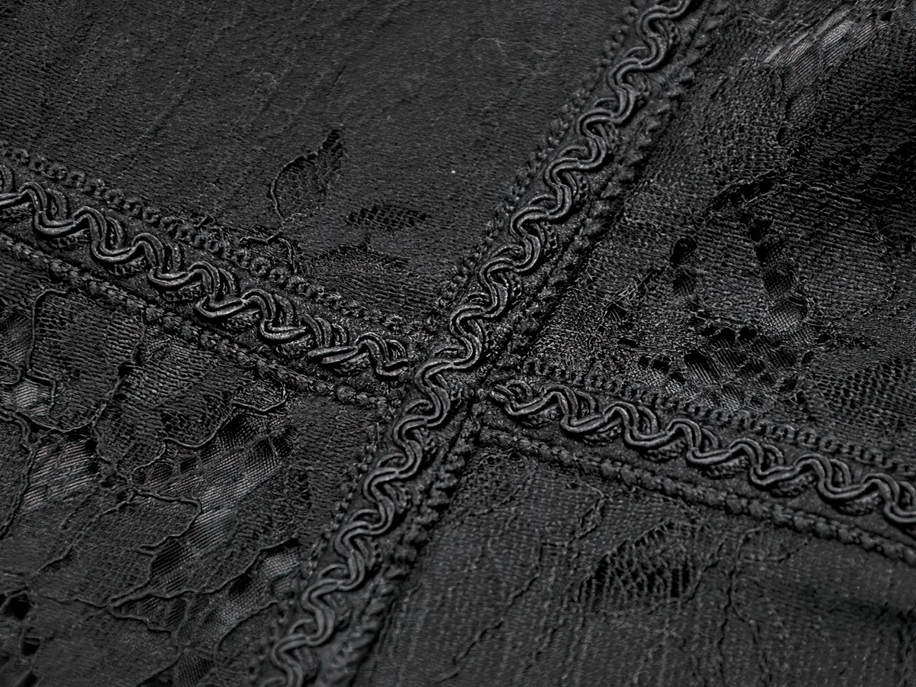 Gothic Lace-Up Waist Corset with Zipper and Satin Ribbons