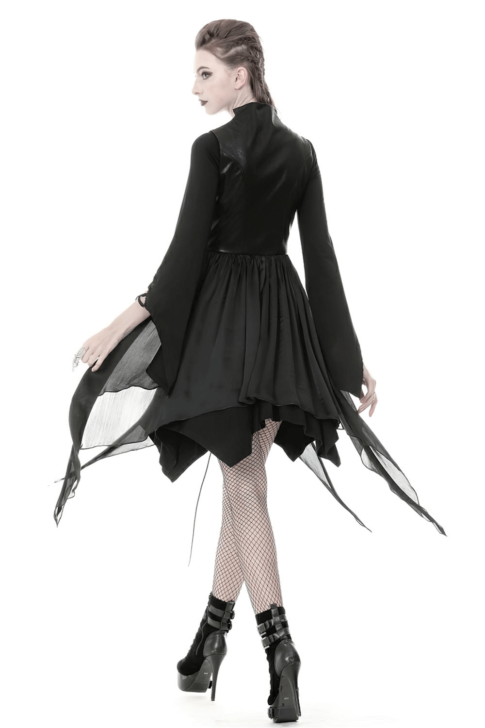 Gothic Lace-Up Waistcoat with an Asymmetrical Hem