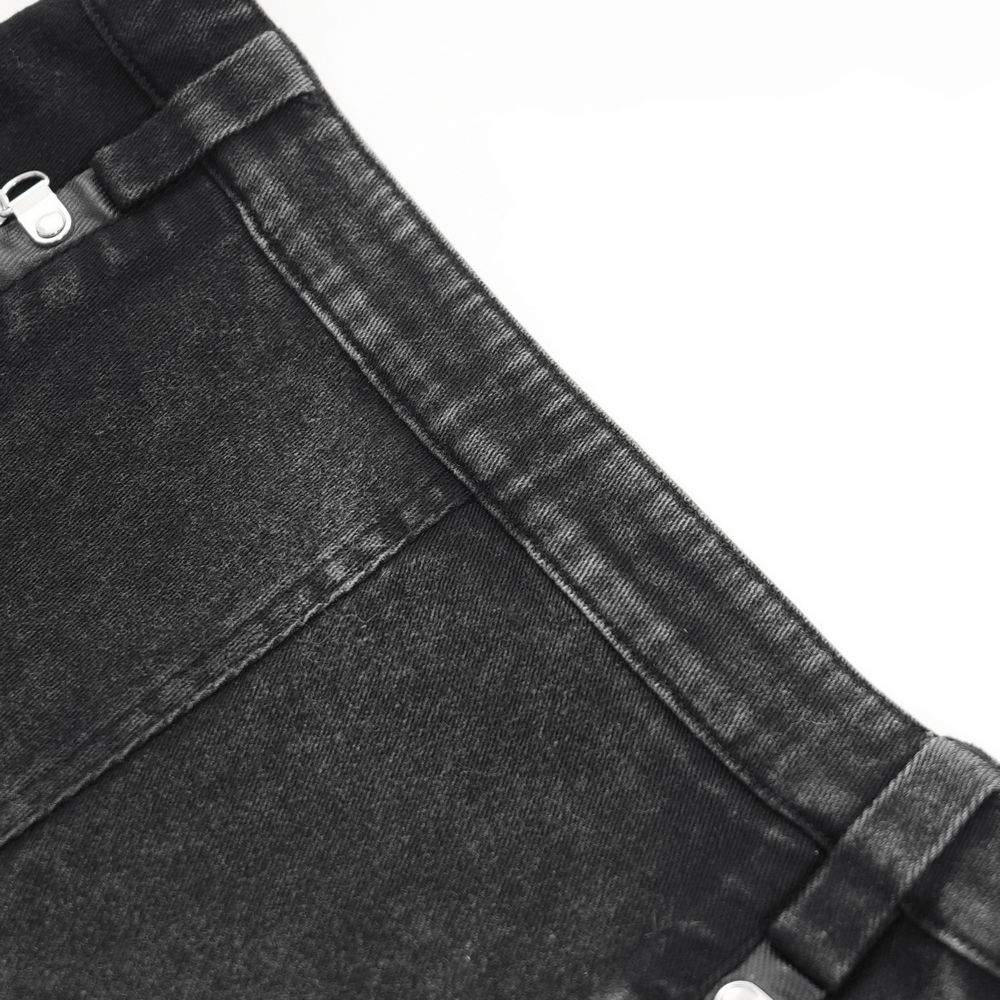 Gothic Layered Shorts with Tulle and Chain Details