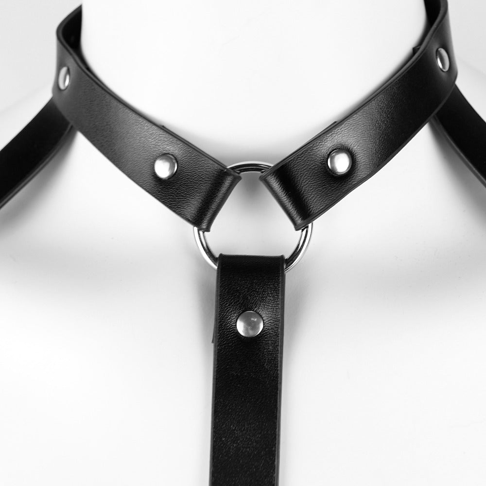 Gothic Leather Lingerie Harness for Women / PU Bra Belt Harness Cage Fetish Bondage