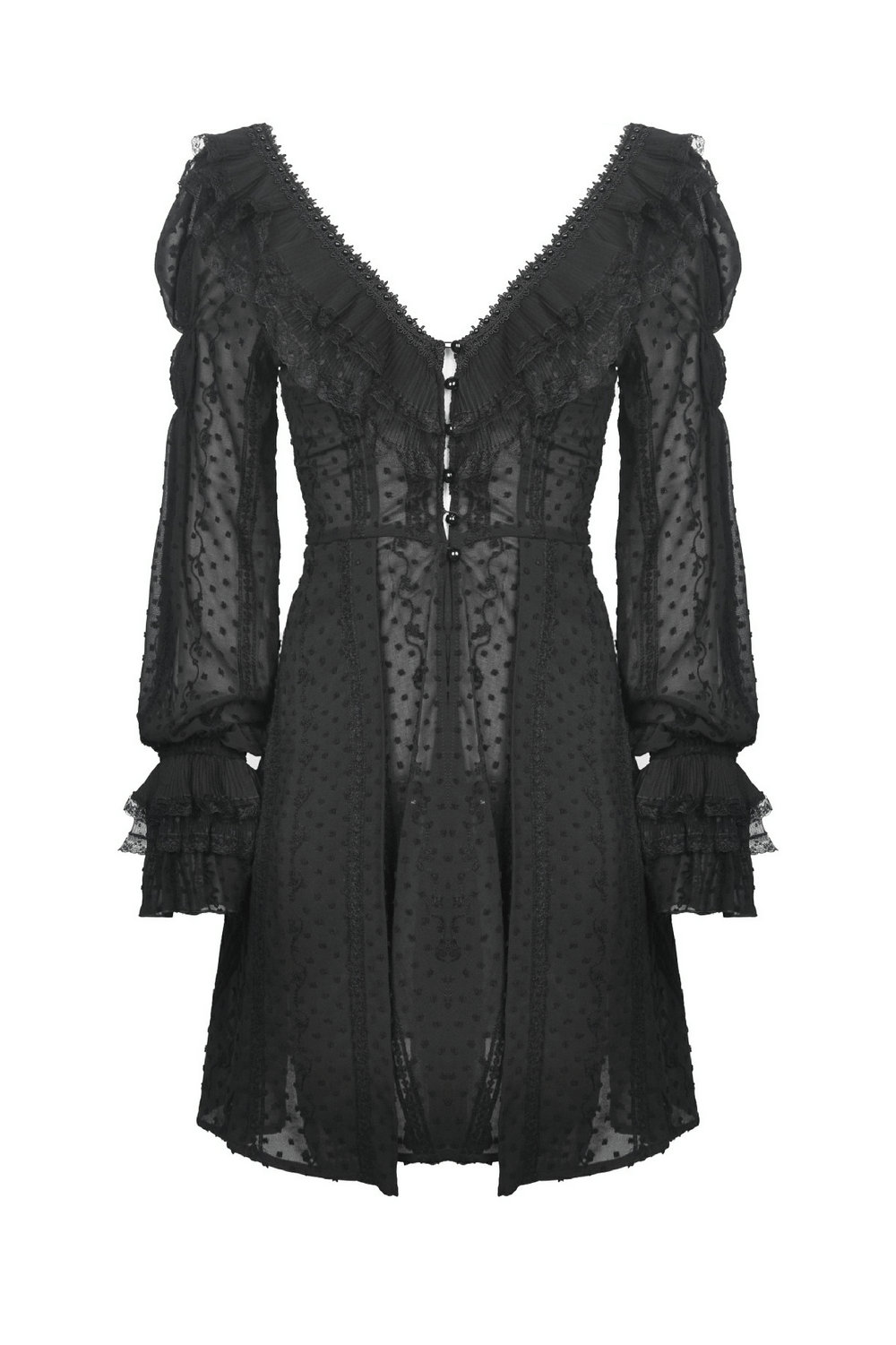 Gothic Lolita Thin Coat with Frilly Beads and Buttons