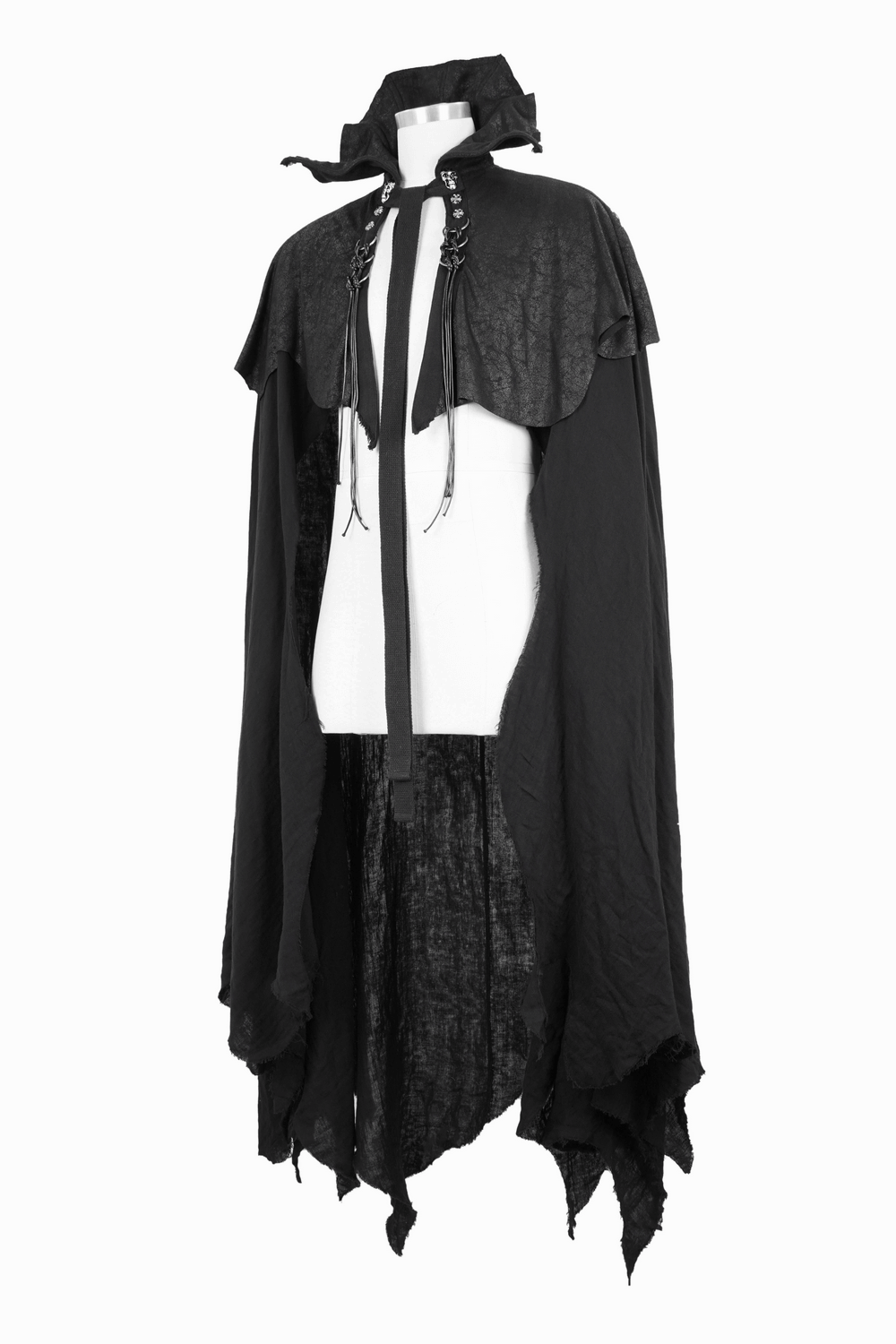 Gothic Long Cloak with Stand-Up Collar For Men