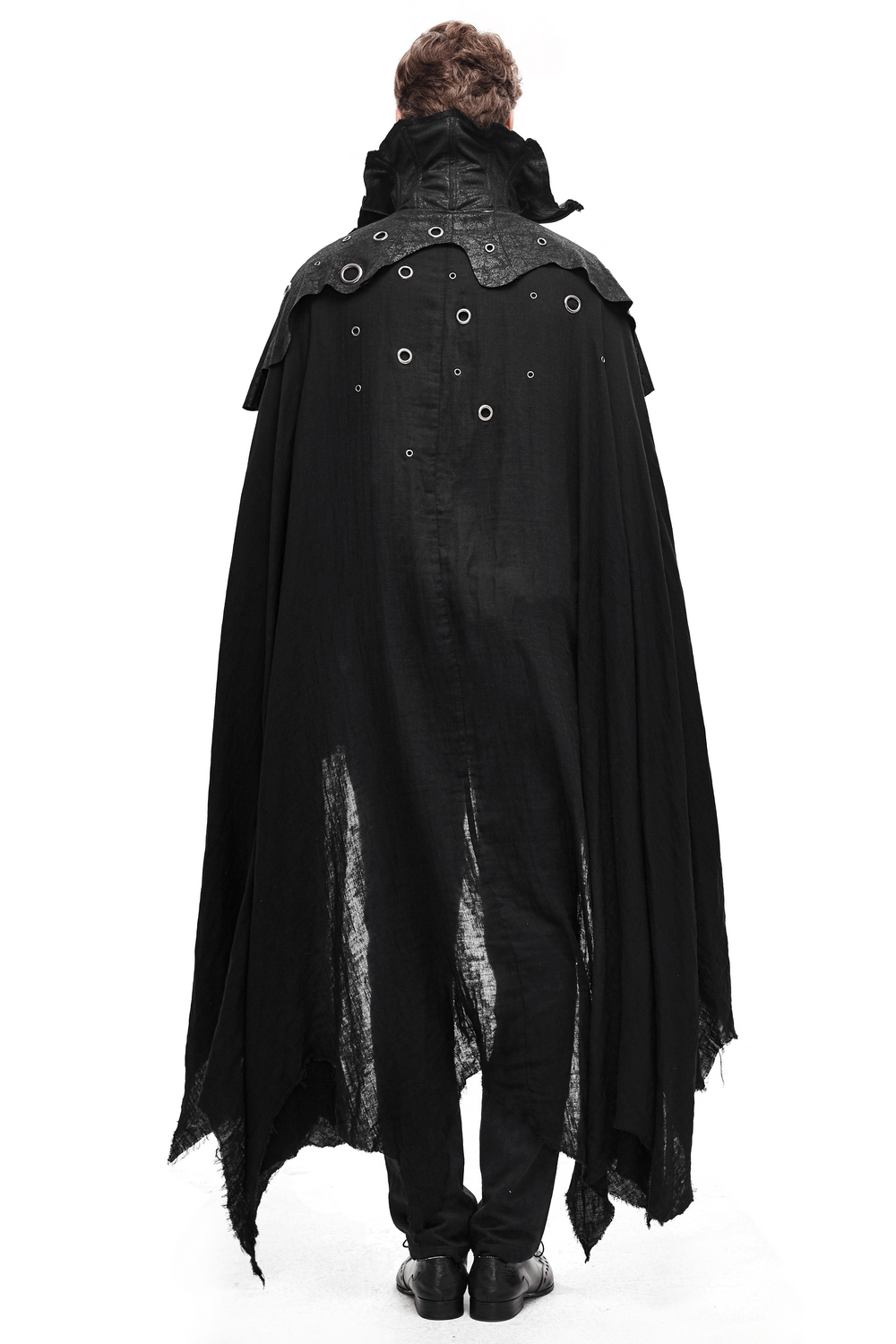 Gothic Long Cloak with Stand-Up Collar For Men