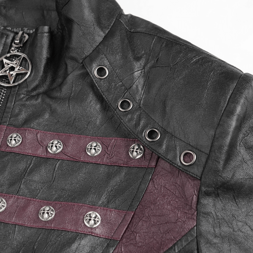 Gothic Long Coat with Buckled Panels and Metal Accents