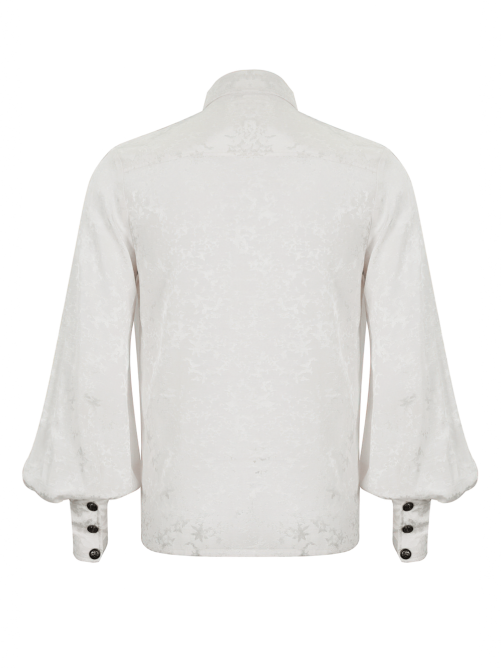 Gothic Long Lantern Sleeves Shirt / Male Jacquard White Shirt with Lace Ruffles