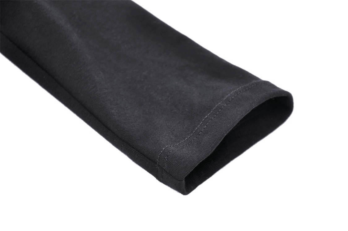 Gothic Long Sleeves Black Crop Top with Eyelets and Hood