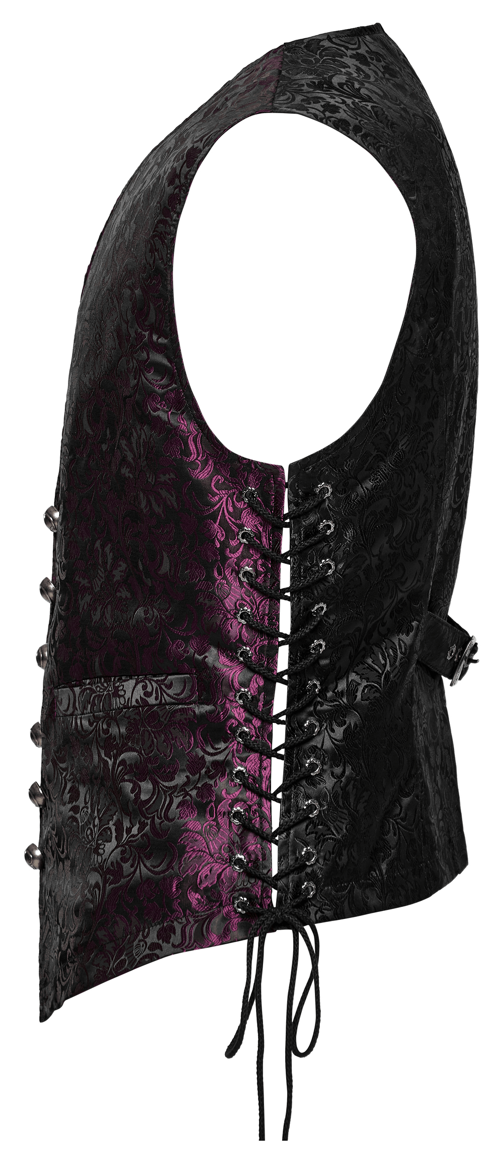 Gothic Men's Jacquard Waistcoat with Floral Pattern