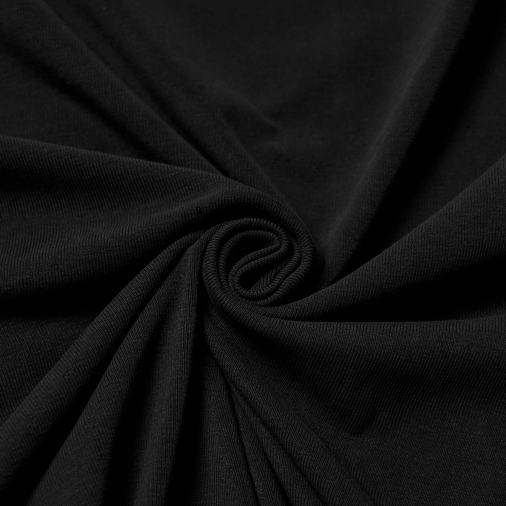 Gothic Mesh T-Shirt with Bat and Skull Print Design