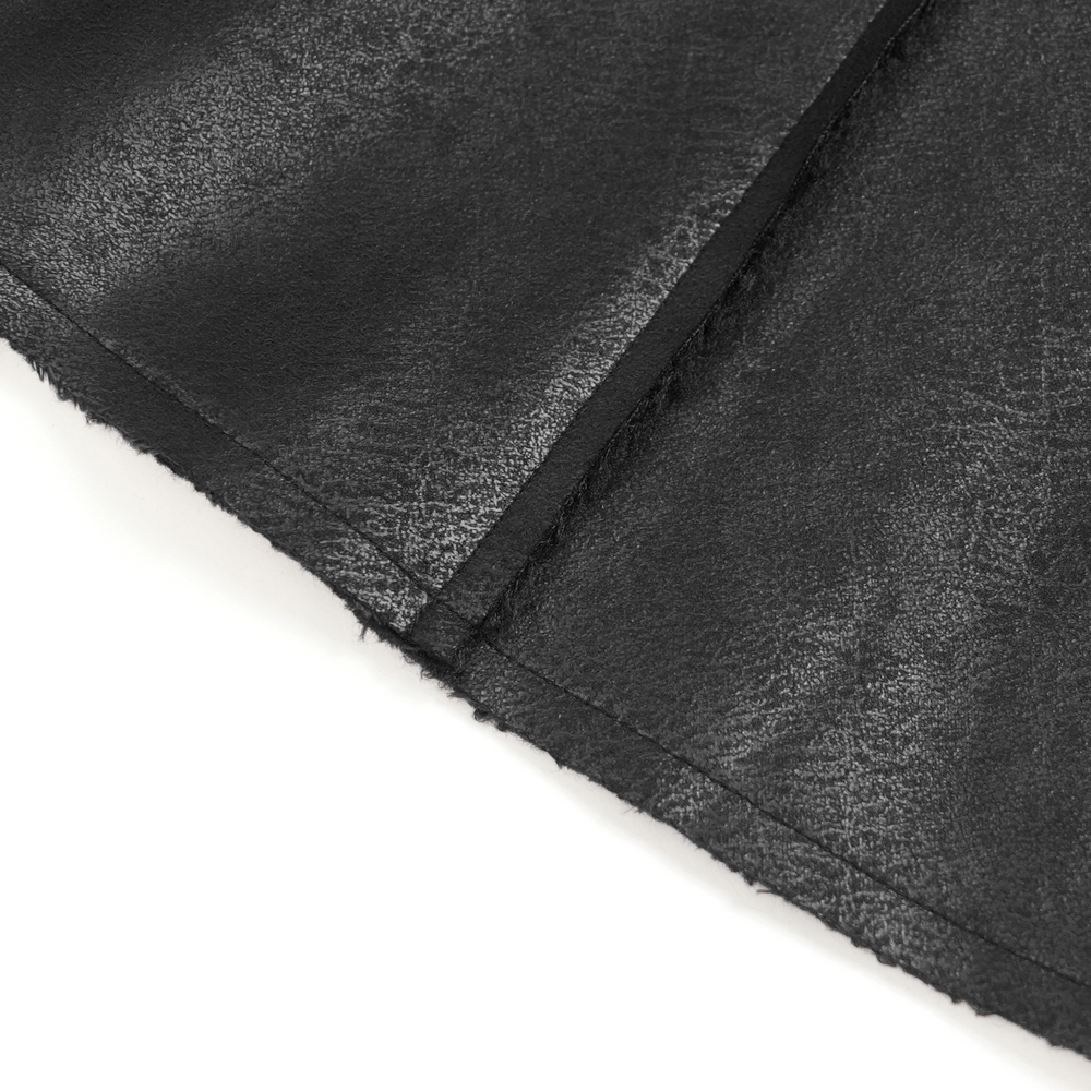 Gothic Military Long Coat with Spiked Shoulders and Straps