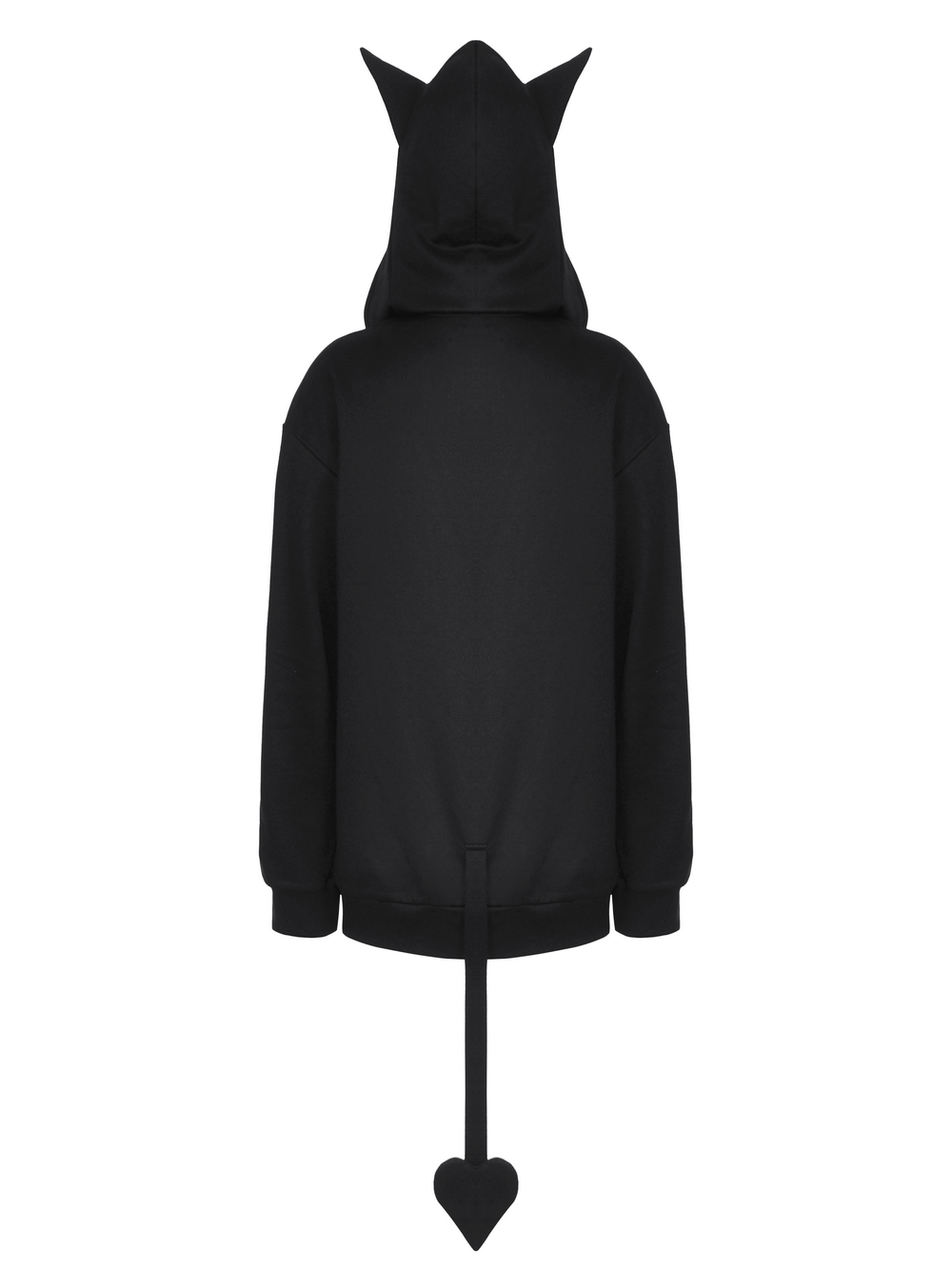 Gothic Oversized Hoodie with Cat Ears and Tail