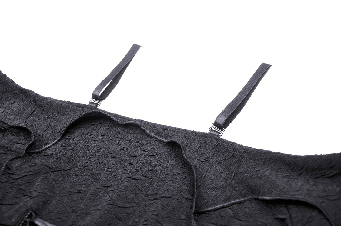 Gothic Pleated Off-Shoulder Cutout Top for Women