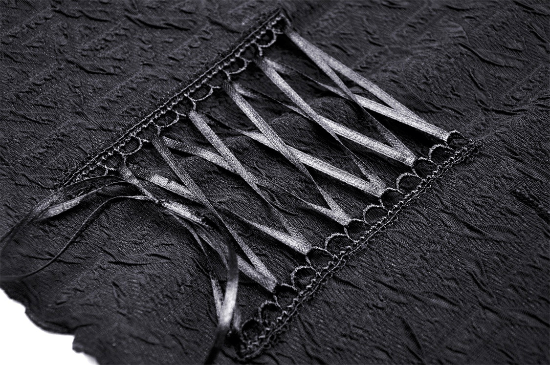 Gothic Pleated Off-Shoulder Cutout Top for Women