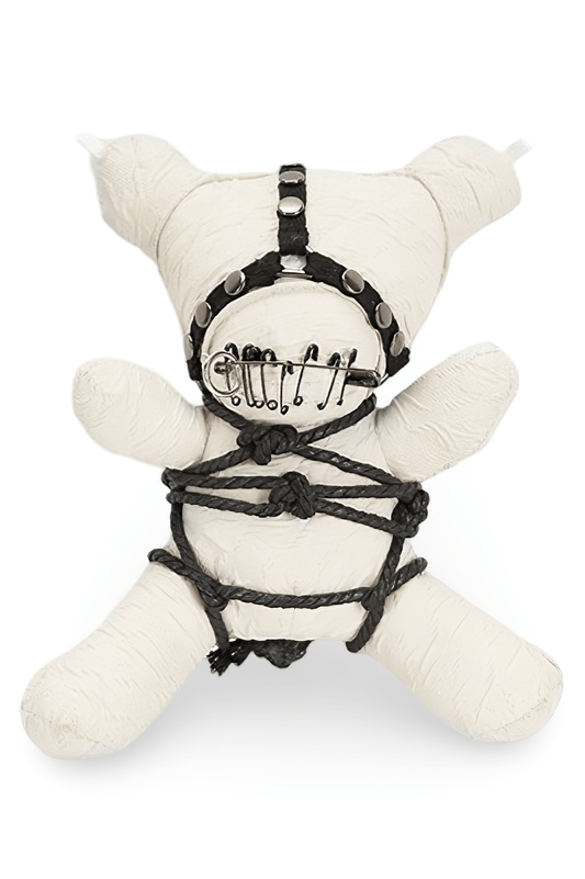 Gothic Punk Bear Plush with Chain and Edgy Detailing
