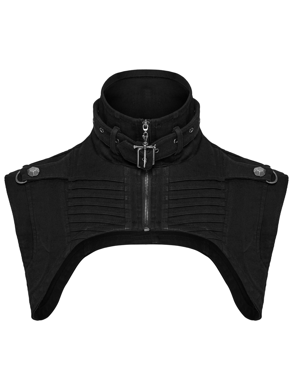Gothic Punk Black High Collar Denim Shoulder Cape