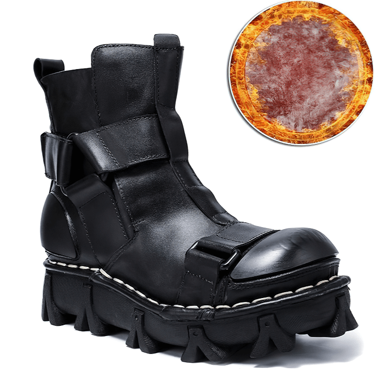 Gothic Punk Breathable Genuine Leather Boots / Combination Vamp Design Boots