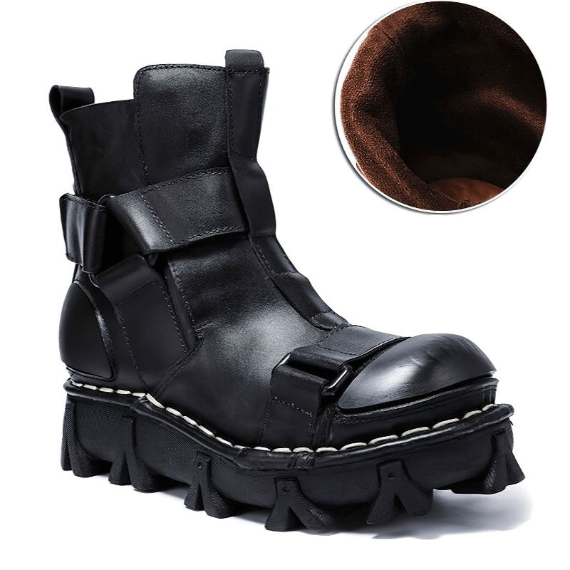 Gothic Punk Breathable Genuine Leather Boots / Combination Vamp Design Boots