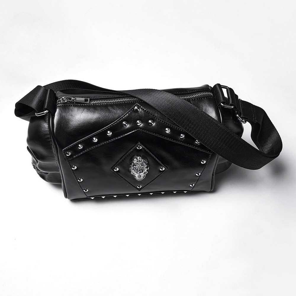 Gothic Punk Coffin Skull Shoulder Bag with Rivets