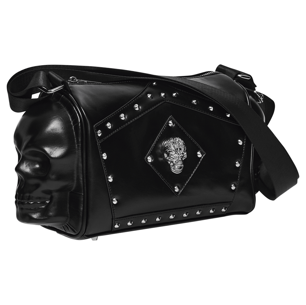 Gothic Punk Coffin Skull Shoulder Bag with Rivets