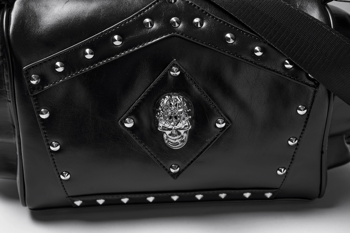 Gothic Punk Coffin Skull Shoulder Bag with Rivets
