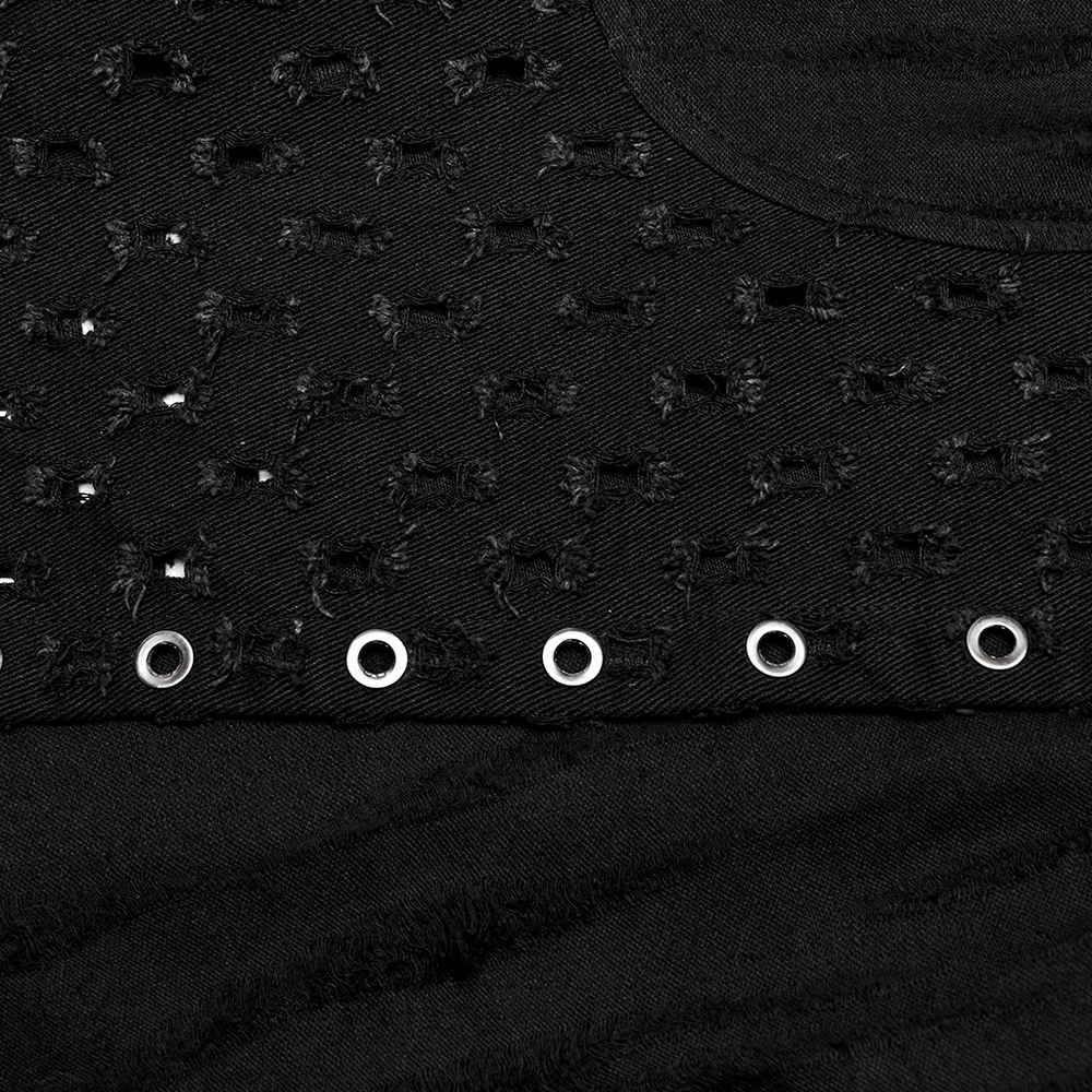 Gothic Punk Layered Skirt with Metallic Accents