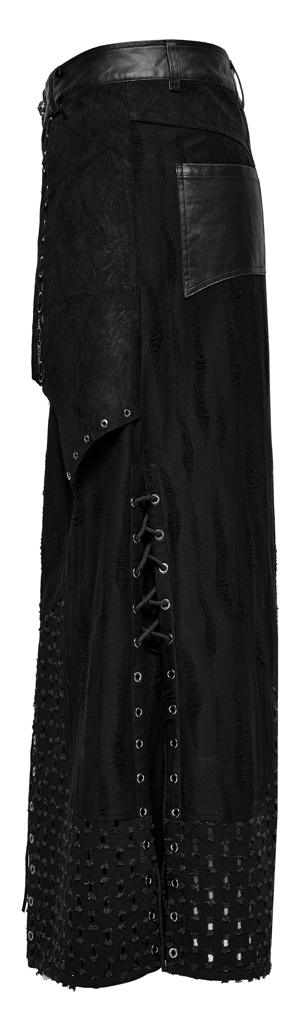 Gothic Punk Layered Skirt with Metallic Accents