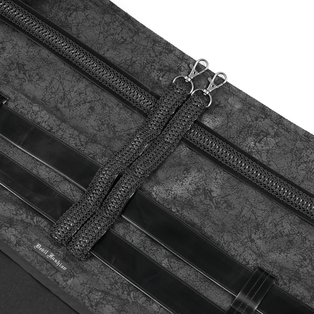 Gothic Punk Layered Strap Skirt with Zippers and Rings