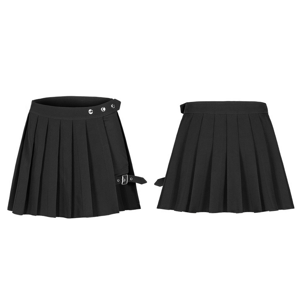 Gothic Punk Plaid Mini Skirt Asym Falsies Two-Piece