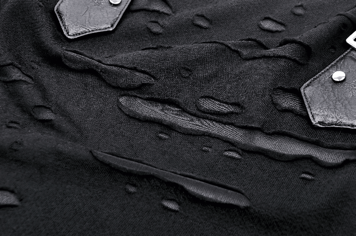 Gothic Punk Sleeveless Ripped Top with Buckle Straps