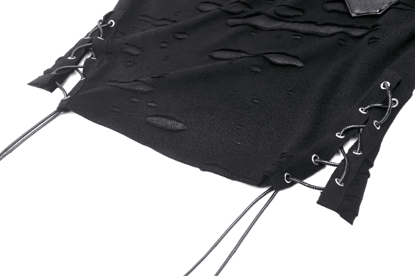 Gothic Punk Sleeveless Ripped Top with Buckle Straps